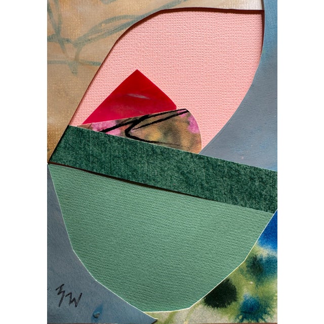 Blue "Into the Sun 1" Original Mixed-Media Collage on Paper by Zac Woodiel For Sale - Image 8 of 9