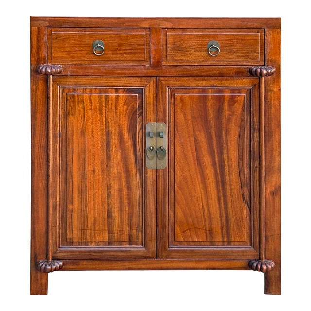 Oriental Chinese 2 Drawers Wood Pattern Brown Credenza Console Cabinet ...