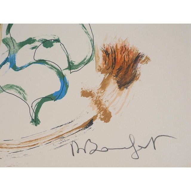 Contemporary Alain Bonnefoit, Nude with a Wild Background, 1993, Original Lithograph For Sale - Image 3 of 6