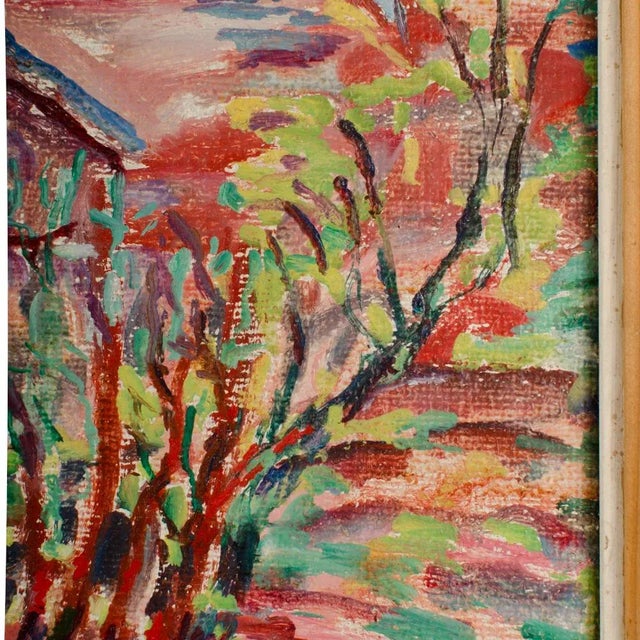 Mid 20th Century "Fruhling am Teich (Spring at the Pond)" Landscape Oil Painting by Elisabeth Merlicek, Framed For Sale - Image 10 of 13