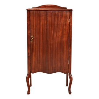 Antique Victorian Carved Mahogany Music Cabinet or Bar Cabinet, Circa 1900 For Sale
