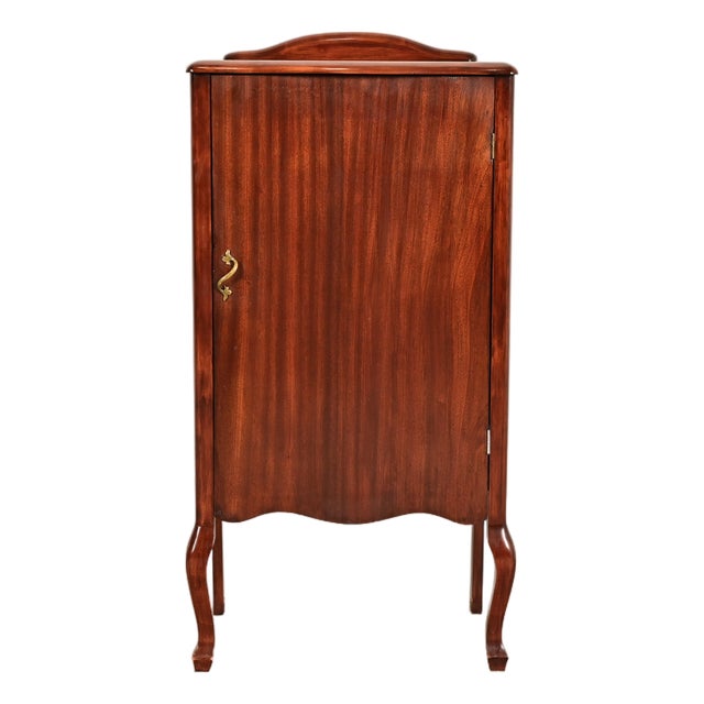 Antique Victorian Carved Mahogany Music Cabinet or Bar Cabinet, Circa 1900 For Sale