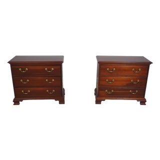 Pair of Pennsylvania House Cherry 3-Drawer Chest Nightstands For Sale