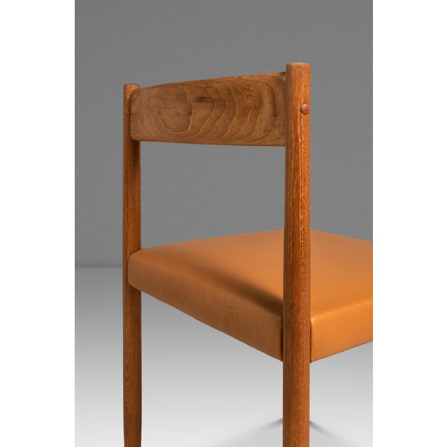 Set of Four (4) Restored Mid-Century Danish Modern Dining Chairs in Teak & Leather Attributed to Poul M. Volther for Frem Røjle, Demark, C. 1960's For Sale - Image 14 of 18