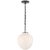 Katie Acorn Pendant in Bronze with White Glass Designer: Thomas O'Brien Canopy: 5.25" Round Mounting: Chain Shade Detail:...
