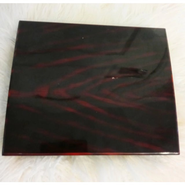 Brown Vintage Otagiri Japan Tortoiseshell Lacquered Storage Box For Sale - Image 8 of 8