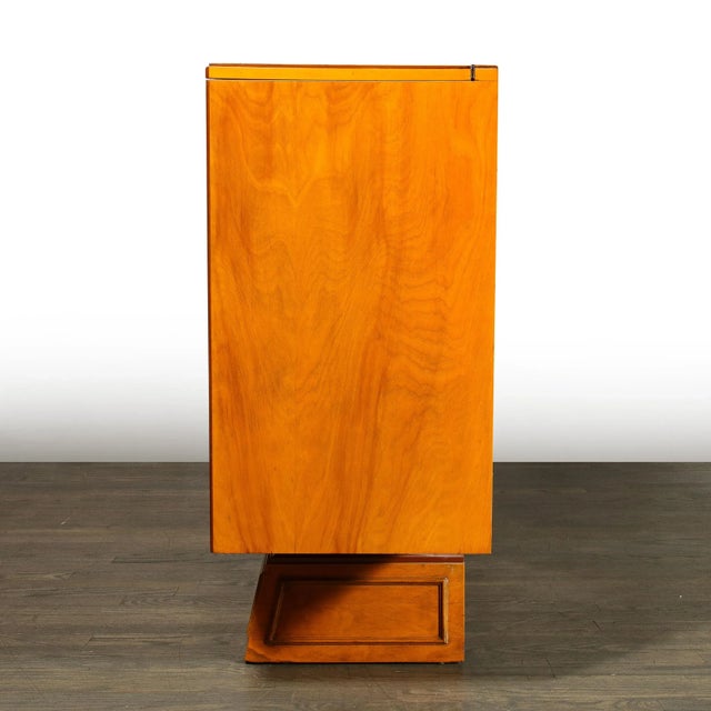 Mid-Century Modernist Bar Cabinet in Book-Matched Walnut With Inset Glass Pulls For Sale - Image 12 of 12