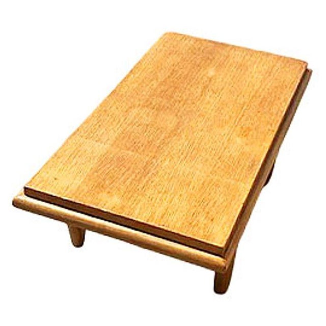 Wood 1950s Bespoke Mid-Century Stepped Oak Coffee Table W/ Knife Legs by Manheim House For Sale - Image 7 of 11
