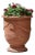 Coquille Anduze Urn Orange Terra Cotta Planters, Set of 3 For Sale