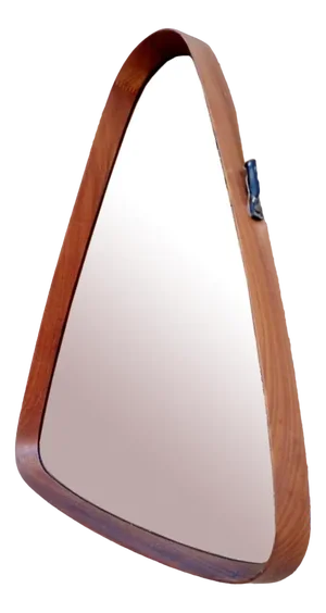 Modern Triangular Teak Mirror by Franco Campo and Carlo Graffi, Italy, 1950s