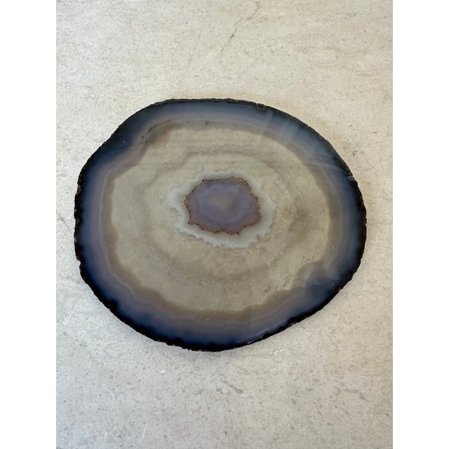 Taupe Vintage 1970’s Natural Brazilian Agate Chalcedony Stone Coasters - Set of 4 For Sale - Image 8 of 12