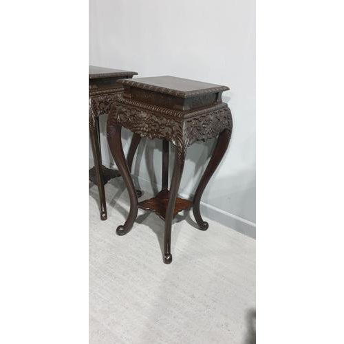 Oriental Jardiniere Stands, Set of 2 For Sale - Image 5 of 11