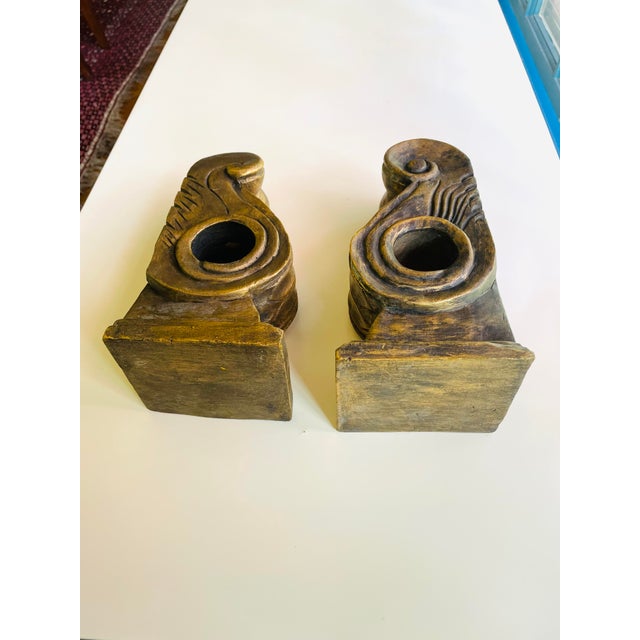 1990's Resin Gold Curtain Corbels Rod Swag Scarf Holders Set of 2 Chairish