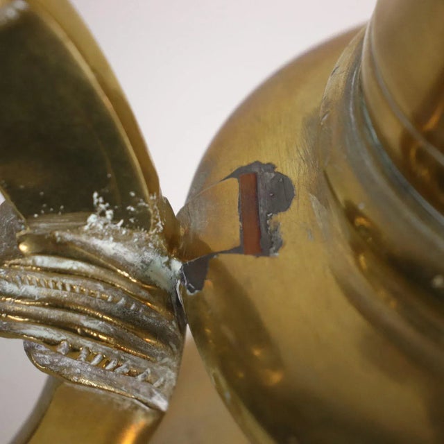 Solid Brass Gilt Vase For Sale - Image 4 of 10