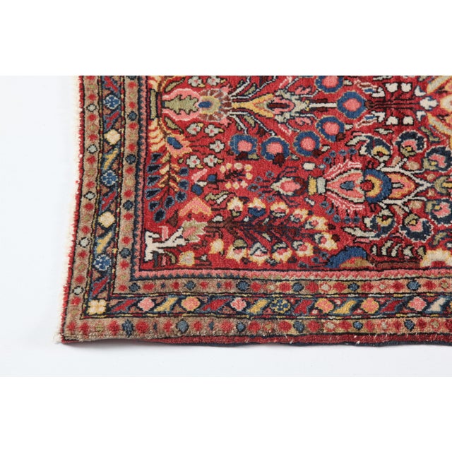 Antique Persian Sarouk Rug – Rich Floral Design -2' X 3' 9'' For Sale In Tampa - Image 6 of 10