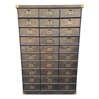 Vintage French Industrial Steel Filing Cabinet by Strafor, 1930 For Sale