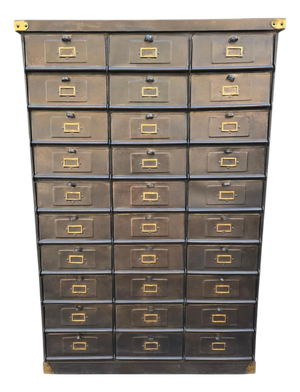 Vintage French Industrial Steel Filing Cabinet by Strafor, 1930