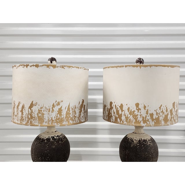 Wood Farmhouse Style Baluster Form Lamps- A Pair For Sale - Image 7 of 12