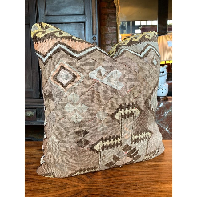 Persian Custom-Made Pillow With Antique Kilim Textile For Sale - Image 3 of 9