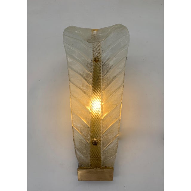 1960s Leaf Wall Lamp attributed to Barovier, 1960 For Sale - Image 5 of 6