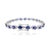 Not Yet Made - Made To Order Vivid Oval Cut Sapphires Set With Halo Diamonds in Solid 18k White Gold Bracelet For Sale - Image 5 of 10