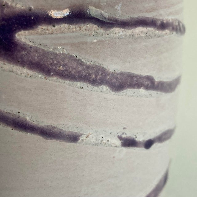 Late 20th Century Late 20th Century Dark & Light Purple High Gloss Leftwich Pottery Studio Vase For Sale - Image 5 of 10