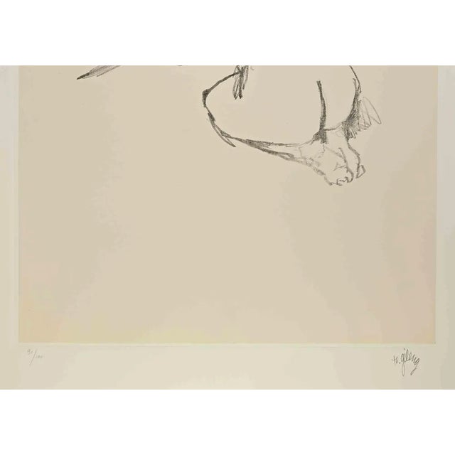 Reclined Nude is a contemporary artwork realized by Rinaldo Geleng (1920-2003) in 1970s Lithograph on paper. Hand-signed...