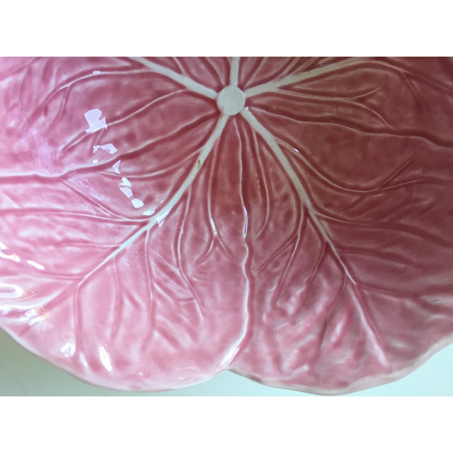 12"Pink Cabbage Leaf Majolica BowlBordallo Pinheiro Chairish