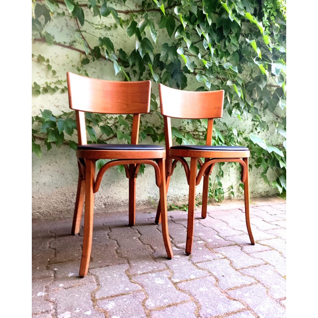 Vintage Bistro Chairs from Baumann, 1960s, Set of 2, in Good conditions. Designed 1960 to 1969 This piece has an...