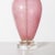 Large pink Murano lamp with bullicante inclusions, c. 1950. Off-white pongee shade. Silver twisted cording, standard with...