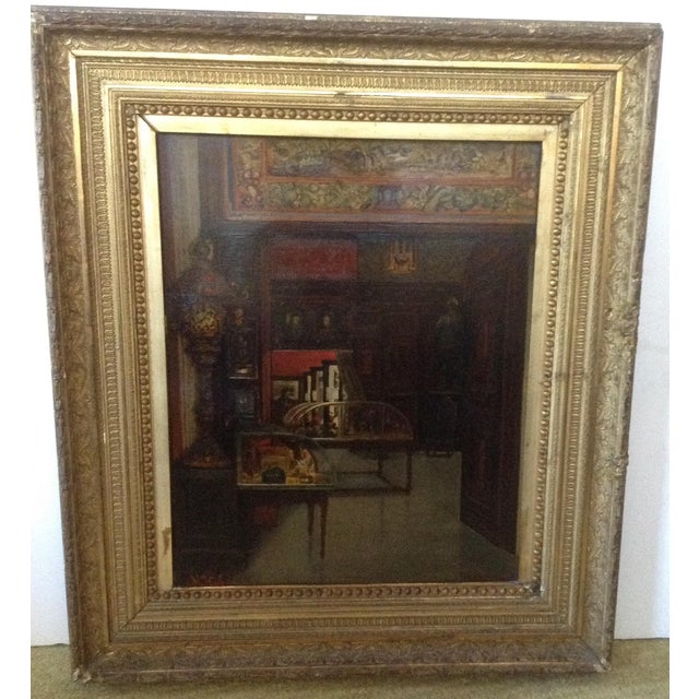 Had this piece evaluated at Antiques Roadshow and they felt it looked like the interior of one of the museums in the US....