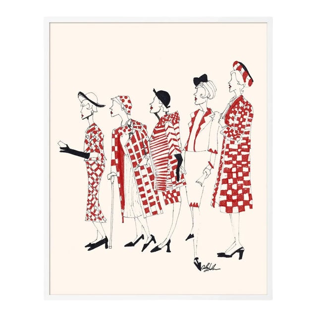 Coat Checkered by Carly Kuhn in White Frame, Medium Art Print For Sale