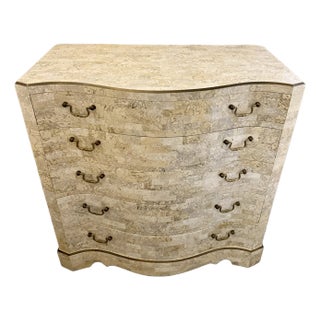 1980s Tessellated Stone With Inlaid Bronze Commode Design by Maitland Smith For Sale