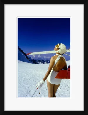 "Model in Snow" Framed Photograph
