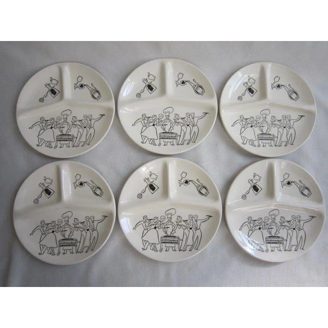 Mid-Century Modern Mid Century Ceramic Barbecue Plates, S/6 For Sale - Image 3 of 6
