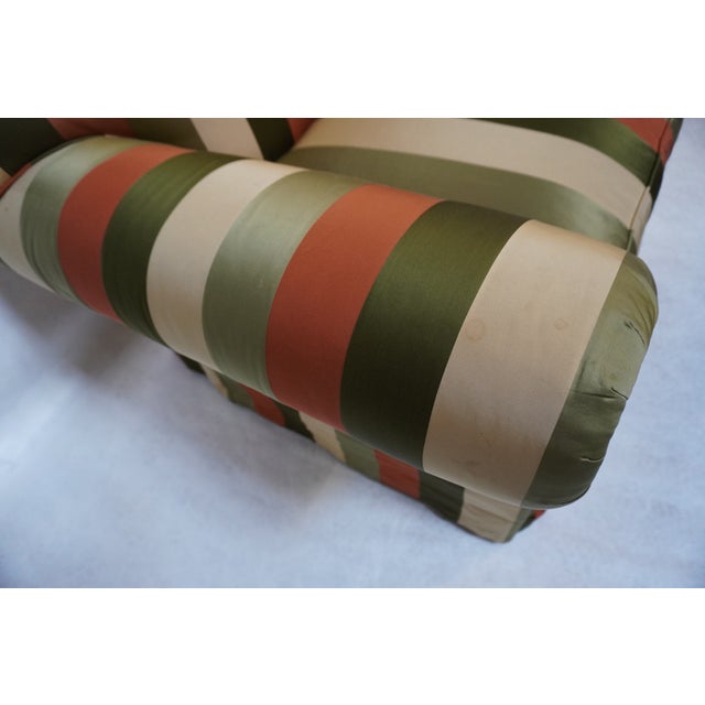 Late 20th Century Custom Edward Ferrell Silk Stripe Loveseat For Sale - Image 16 of 18