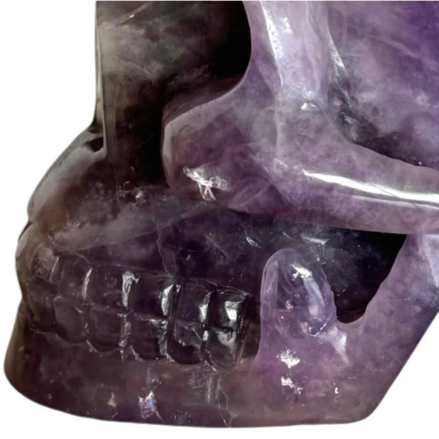 Late 20th Century Carved Amethyst Skull For Sale - Image 4 of 11