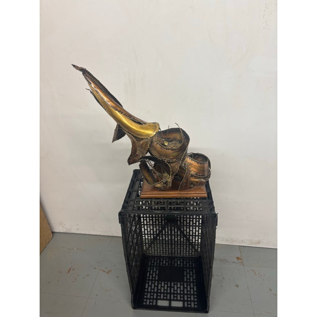 Mid-Century Modern Vintage Brass Brutalist Piece of Art For Sale - Image 3 of 10