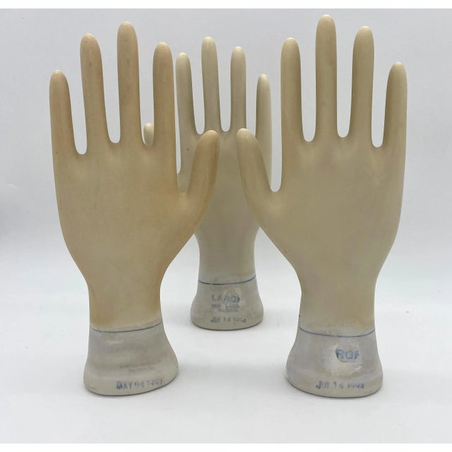 1990s Set of Three Vintage American Industrial Figural Porcelain Glove Molds For Sale - Image 5 of 11