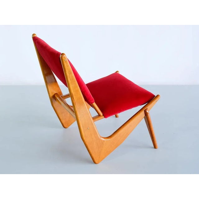 Swedish Oak and Velvet Lounge Chair by Bertil Behrman for Engen Möbelfabriker, 1956 For Sale - Image 10 of 12