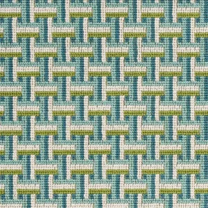 Schumacher Saxon Epingle Fabric in Peacock