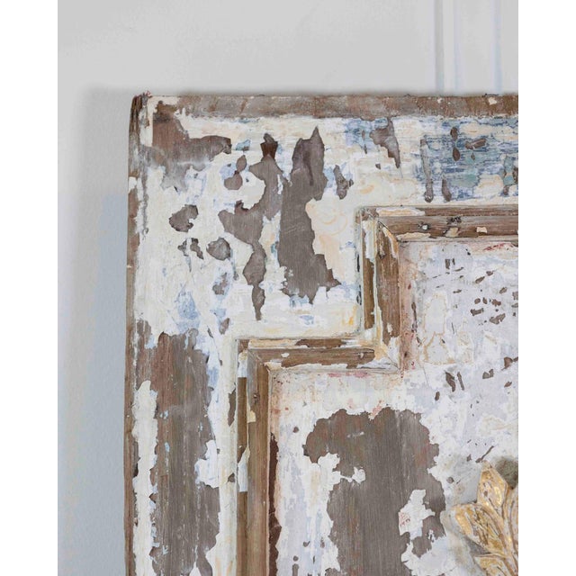 18th Century Carved and Painted Wooden Panel For Sale - Image 4 of 6