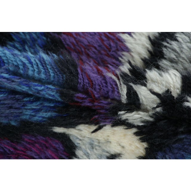 Vintage Swedish Rya Rug With Violet and Blue Abstract Pattern - Rug & Kilim For Sale In New York - Image 6 of 8