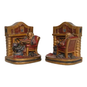 "Grand Dad" Bronze Bookends - a Pair