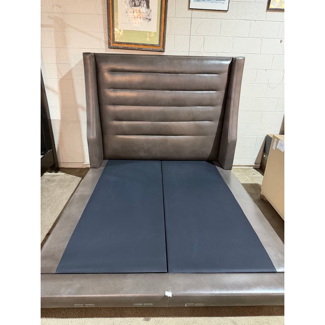 Animal Skin Attribtued to Nathan Anthony Gray, Tufted, "August", Leather Queen Size Bed For Sale - Image 7 of 8