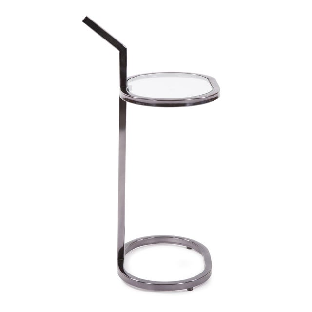 Kenneth Ludwig Chicago Oval Stainless Steel Drink Table For Sale - Image 4 of 9