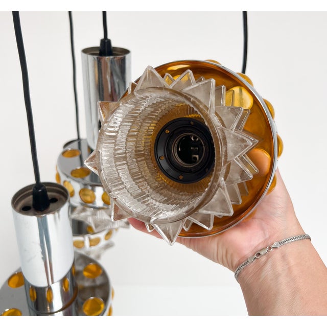 4-Light Cascade Pendant from Raak, 1970s For Sale - Image 10 of 12