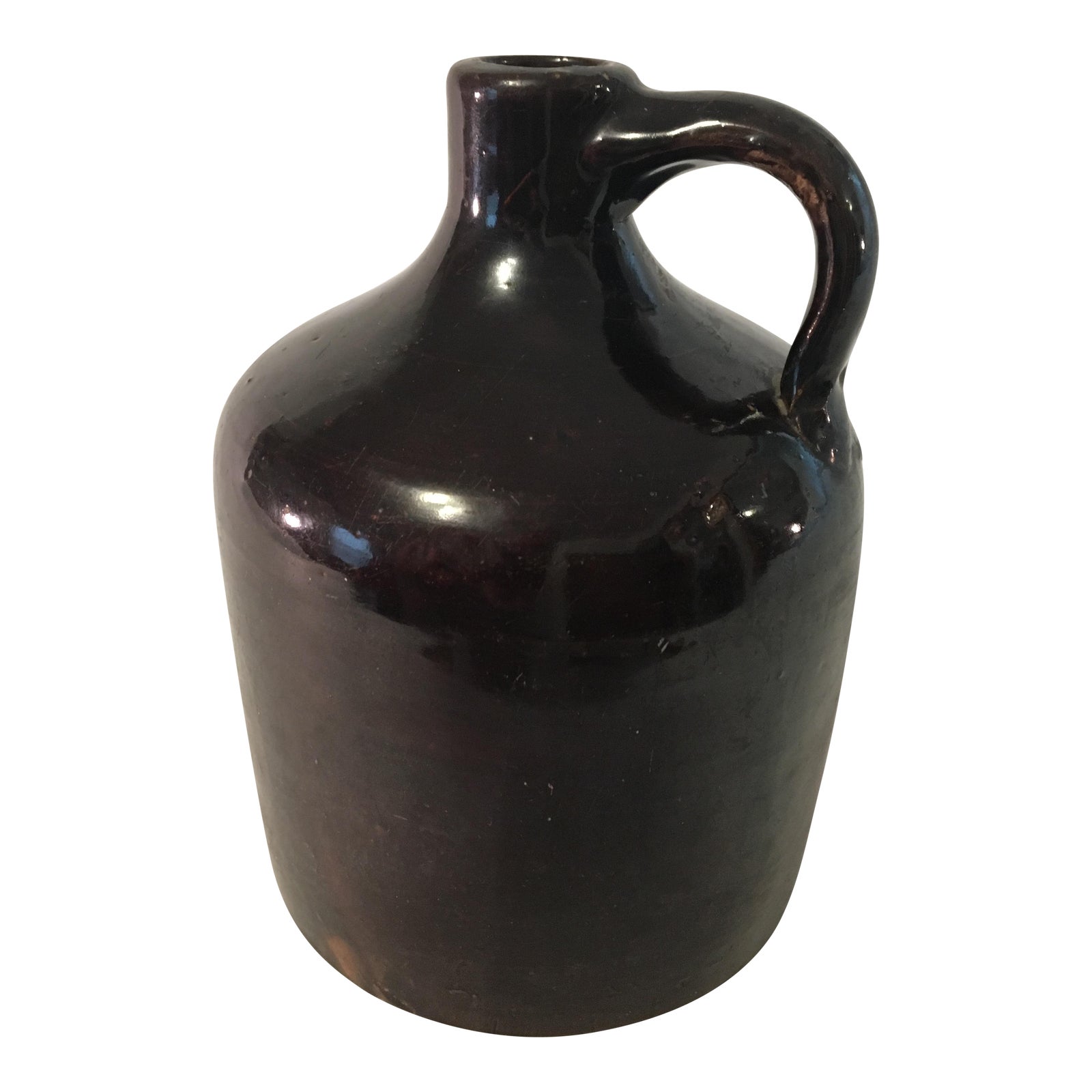 Antique Dark Brown Pottery Whiskey Jug Chairish