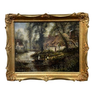 Antique English Oil on Canvas For Sale