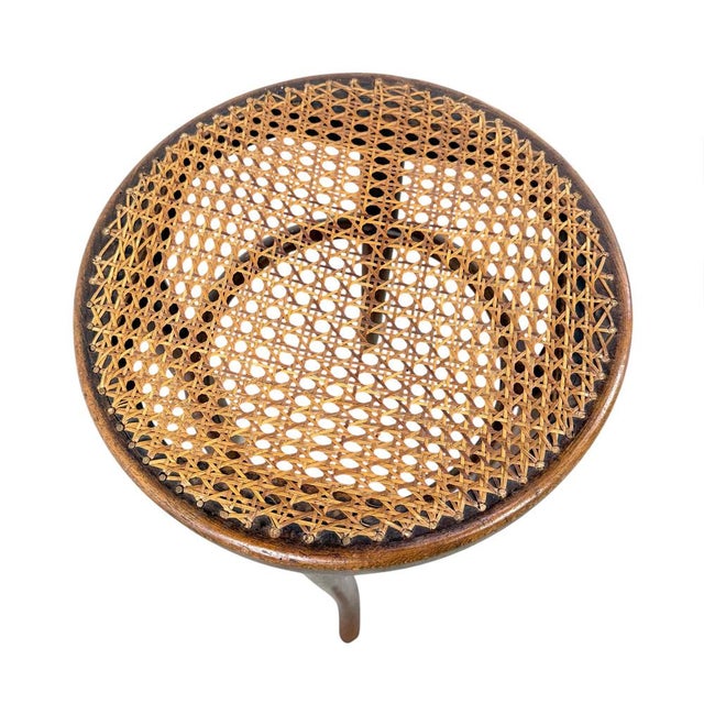 Antique Bentwood Stools with Cane Seats by Michael Thonet, 1890s, Set of 2 For Sale - Image 6 of 9
